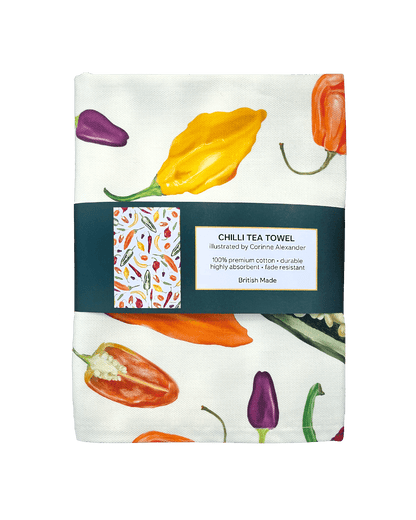 Colourful chilli tea towel  