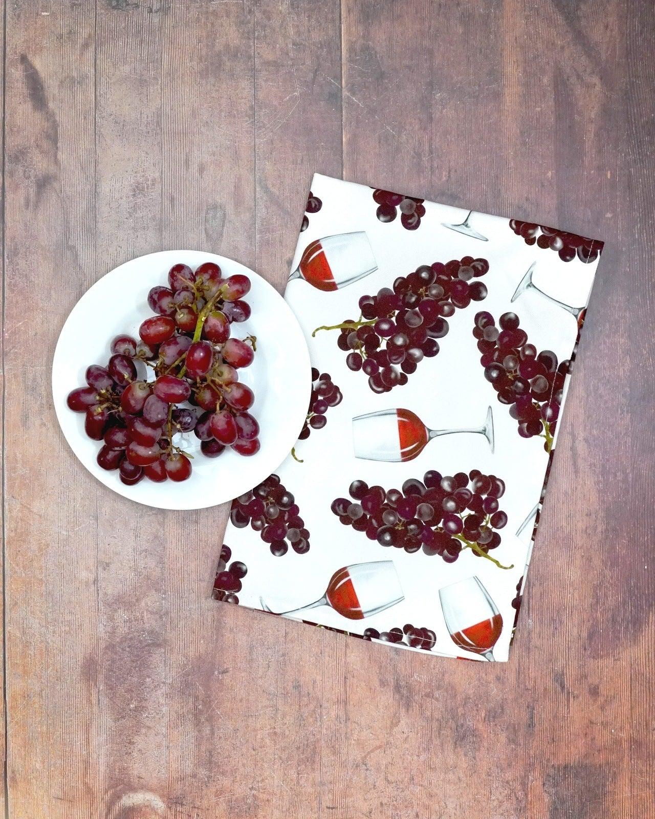 Red wine tea towel made in the uk