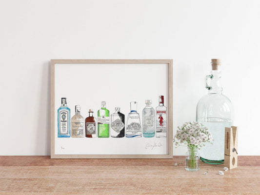 Framed Gin Bottle Print