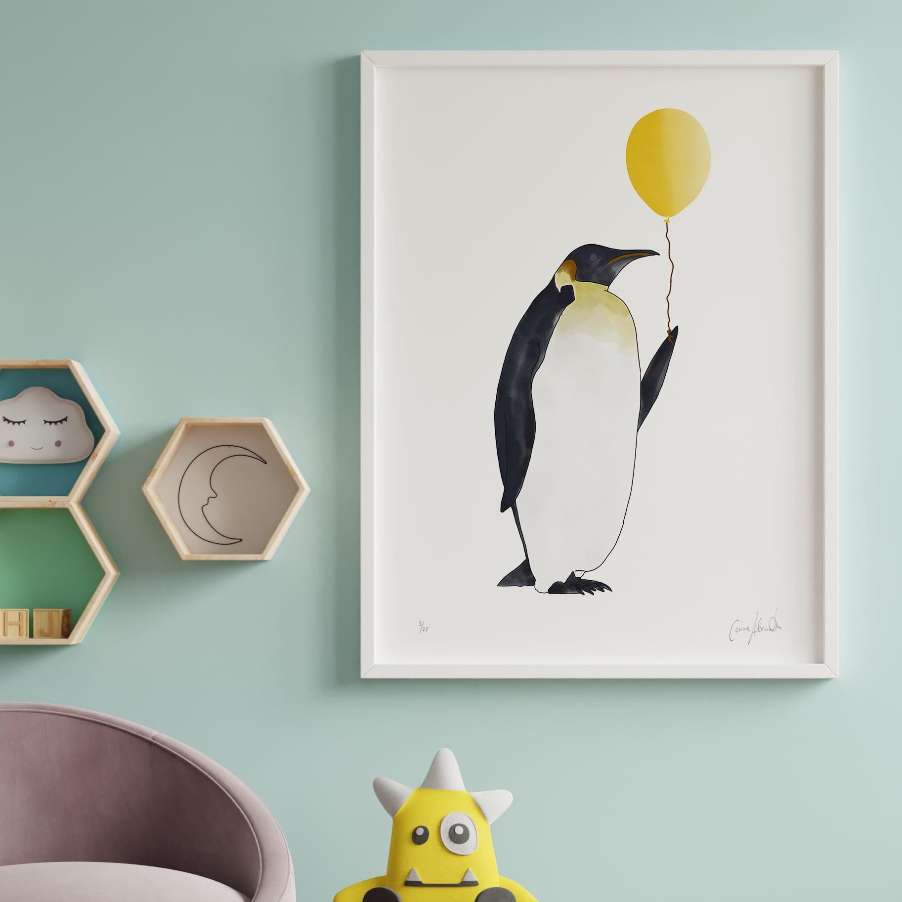 Playful Penguin Nursery Print