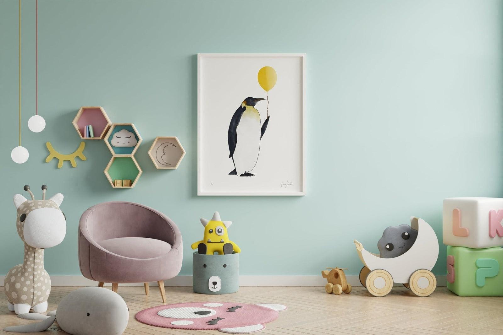 Playful Penguin Nursery Print